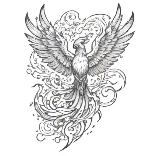 Phoenix Rising Above Fire And Ashes