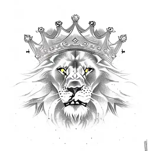 Lion Skull With Crown And Sword