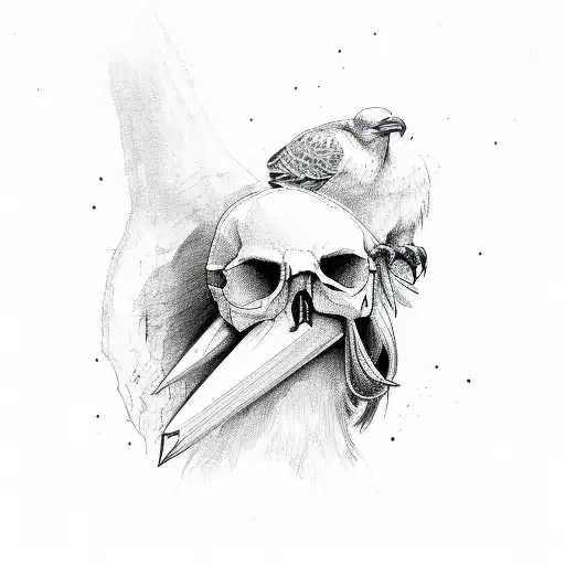 Raven With A Skull