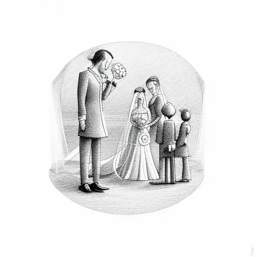 Wedding Between A Pasta Shell And A Peanut