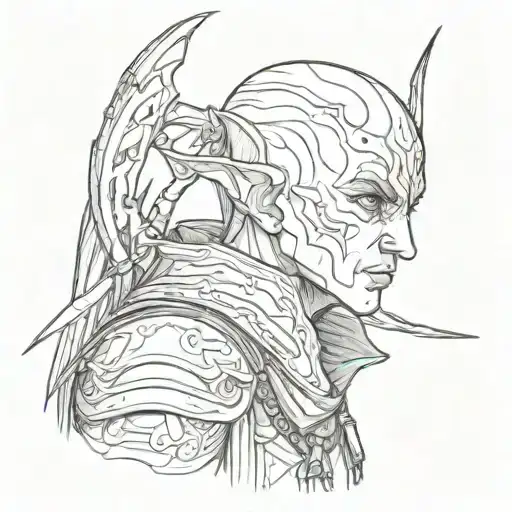 Bald Elf Warrior With Jet Black Eyes