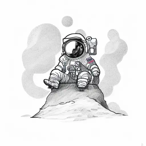 Boy Sitting On Moon