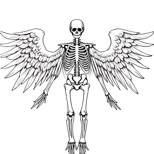 Skeleton Angel With 6 Wings
