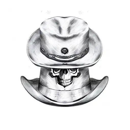 Skull In Cowboy Hat With Cigar
