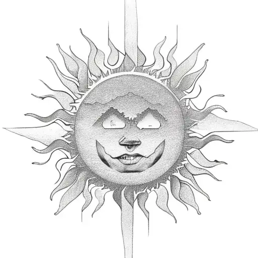 Simple Sun Over Water Lines