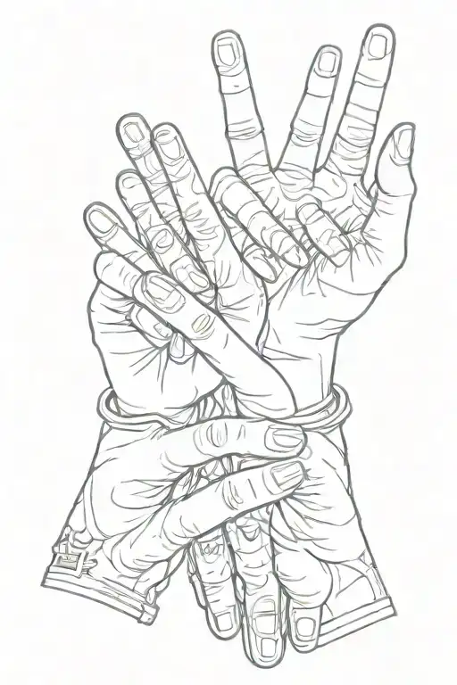 Friends Tattoo Fingers Holding