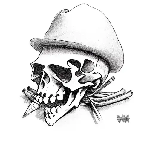 Cowboy Skeleton At Campfire