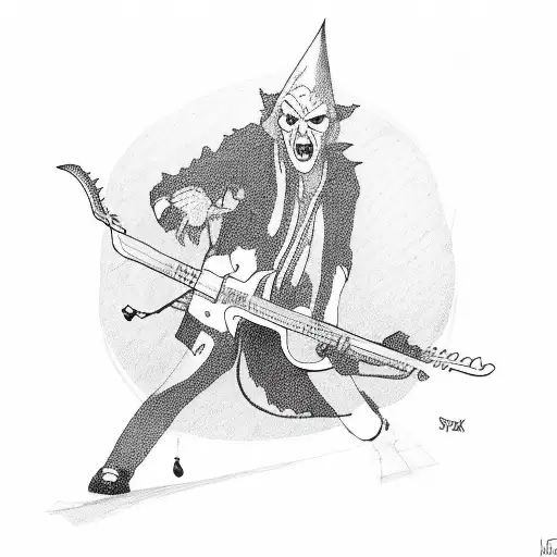 Punk Satan Playing A Flying V Guitar