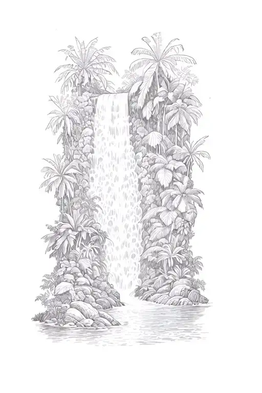 Tropical Rainforest Waterfall