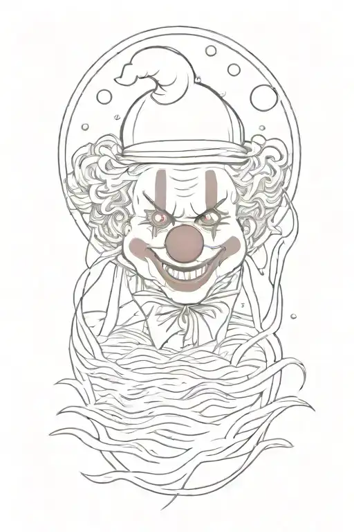 Clown Drowning In A Lake