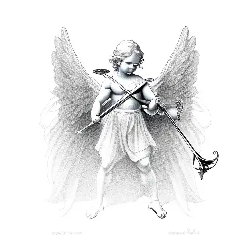 Cupid Angel Shooting Bow