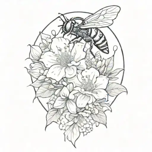 House Fly With A Flower Bouquet In Mouth