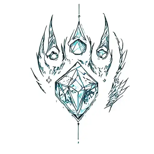 Wolf Paw With A Raven And A Crystal Inside