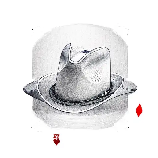 Cowboy Hat Sitting On Top Of Cowboy Boots In Front Of A Playing Card