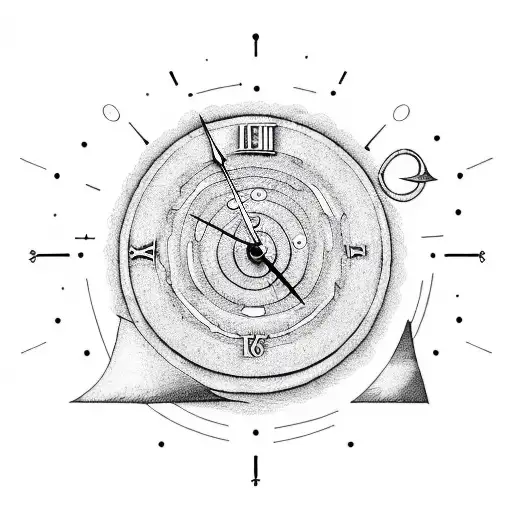 Line Art In The Style Of The Oatmeal Of A Bullseye Target That Also Looks Like A Clock