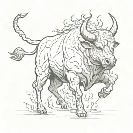 Bull On Fire