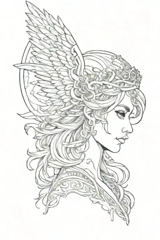 Girl With A Halo On Her Head Angel Sideways