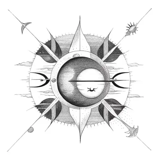 Moon And Sun In A Straight Line