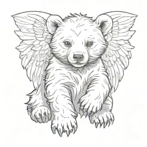 Bear Cub With Angel Wings