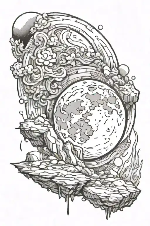 Moon And Small Rock Represent Our Children