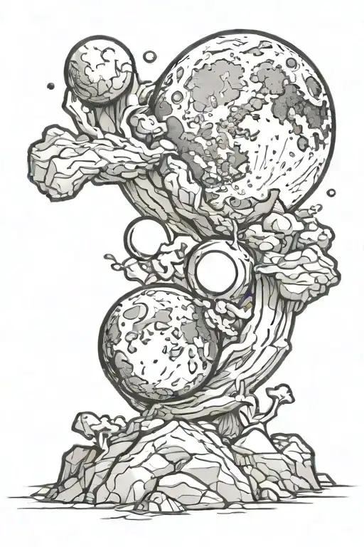 Moon And Small Rock Represent Our Boy And Girl Twins