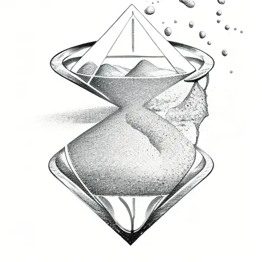 Hourglass Broken On The Bottom With Sand Escaping