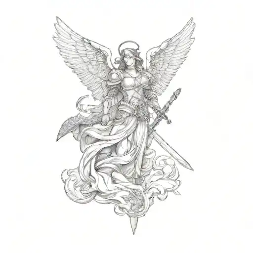 An Angel Holding A Sword