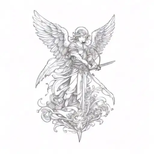 An Angel Holding A Sword