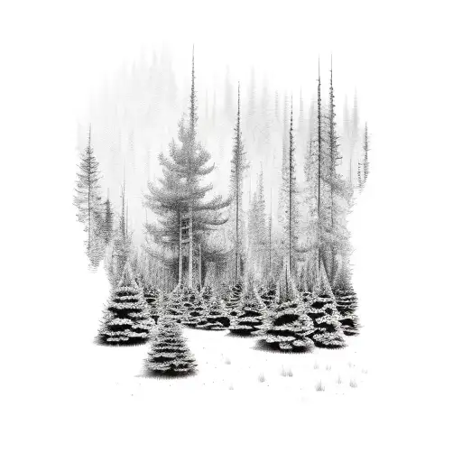 Forest Of Pine Trees