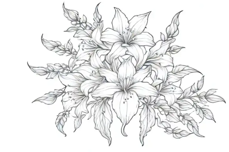 Belladonna Flower And Fox Glove Flower Intertwined