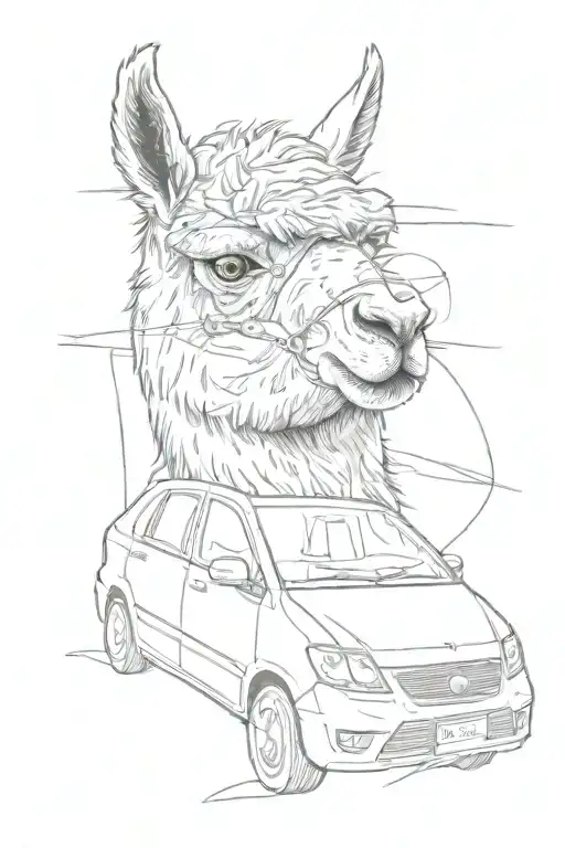 Alpaca In A Car Crash