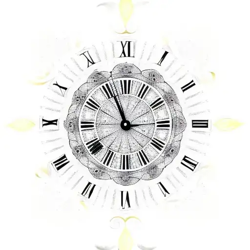 Clock Roman Numbers Black Circkle Inside