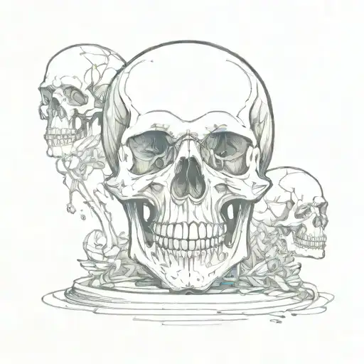 Skull At The Bottom Of An Hourglas