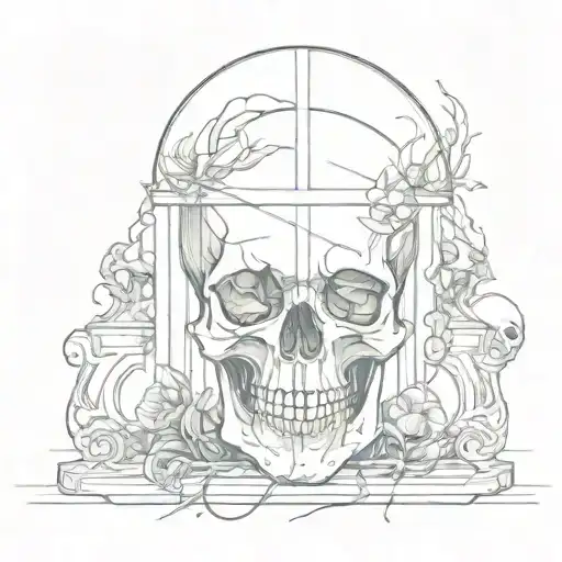 Skull At The Bottom Of The Hourglas