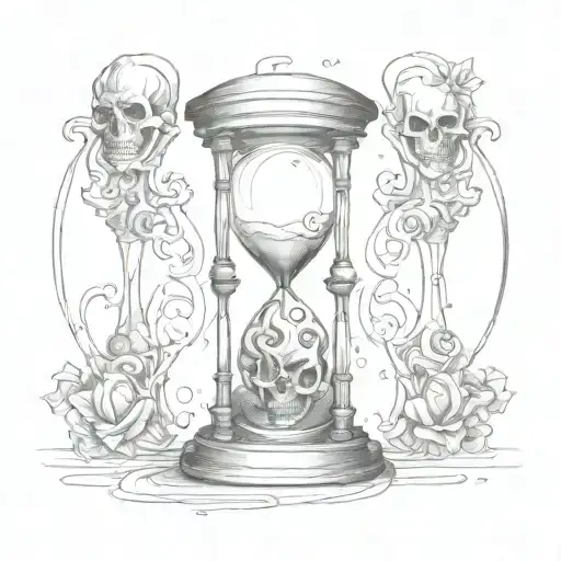 Hourglass With Skull At The Bottom