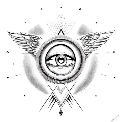 All Seeing Eye With Angel Wings