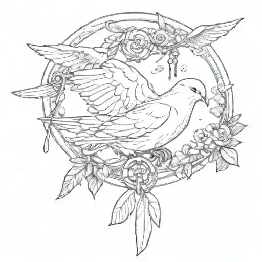 Dove Holding Cat Collar