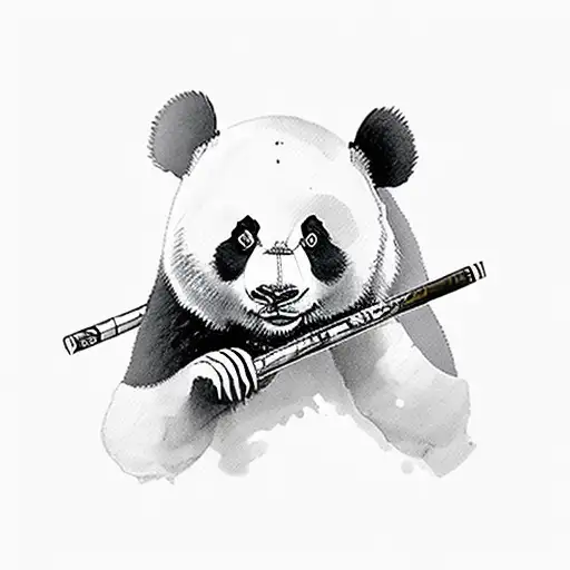 Panda Sat With A Packet Of Cigarettes