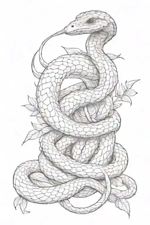 Snake Wrapped Around Bird