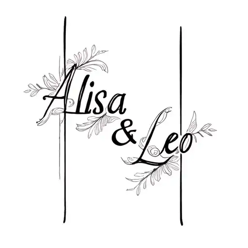 Alisa & Leo Name Written Vertically