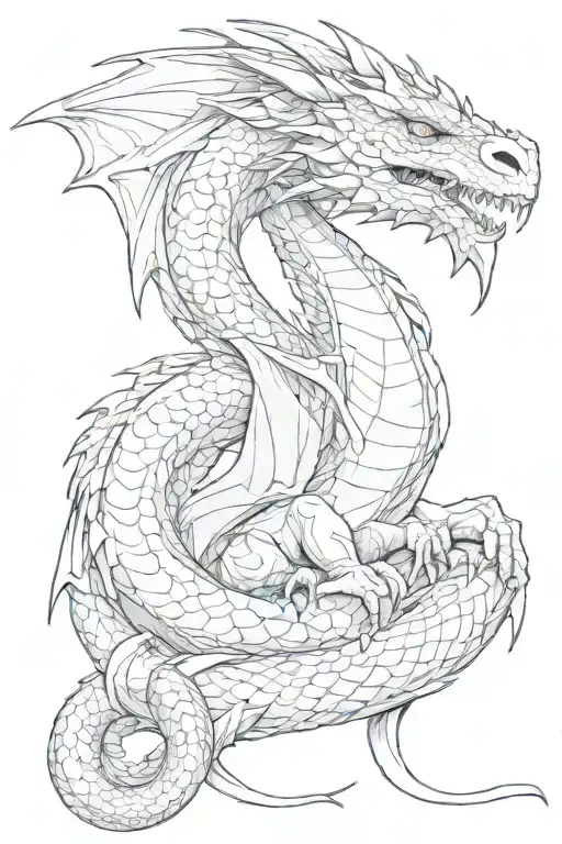 Medival Dragon Resting Peacefully