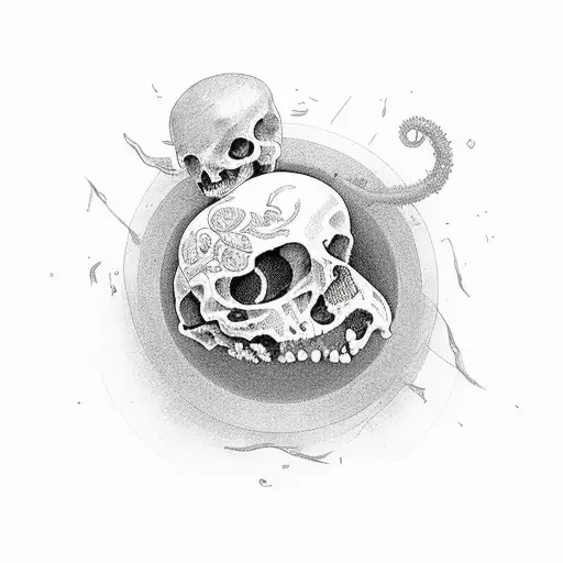 Life And Death Portrayed In A Circle