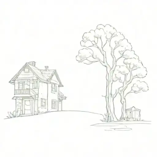 A Tree In Front Of A House
