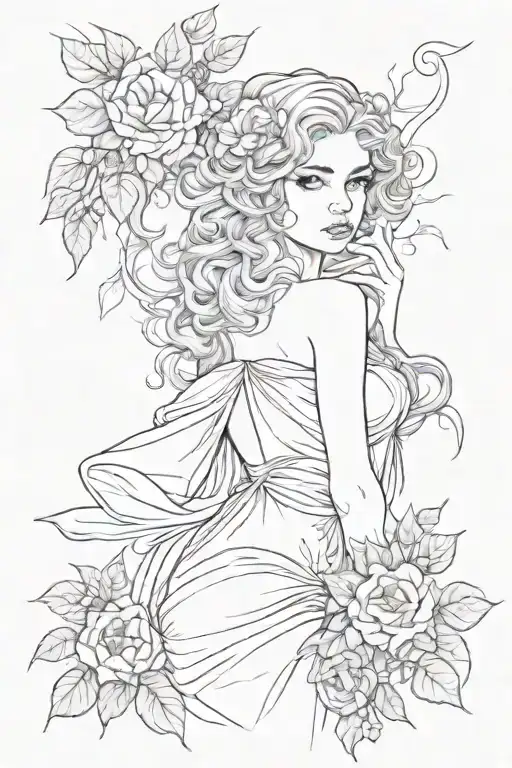 Full Body Persephone Realistic Beautiful Girl Shoulder