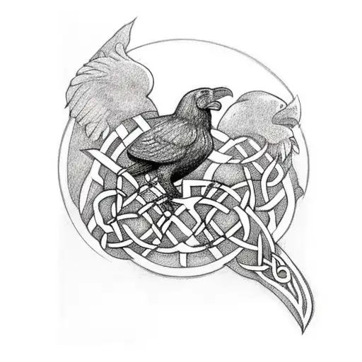 Celtic Raven Knot And Family