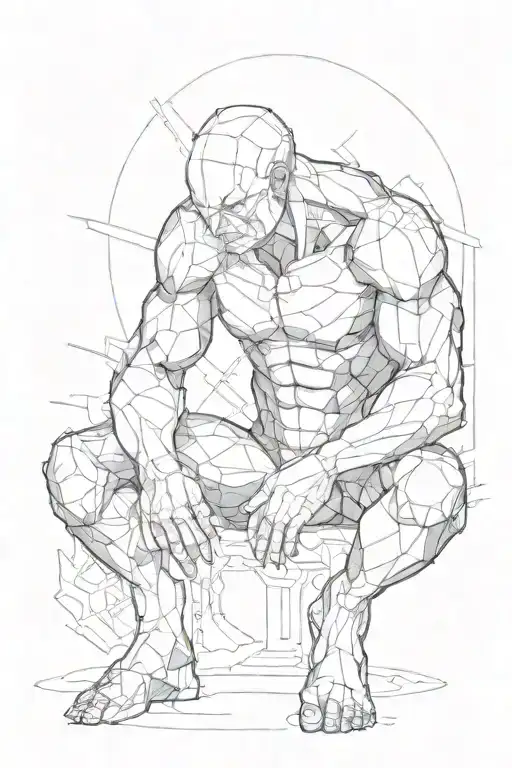 Atlas On One Knee Holding