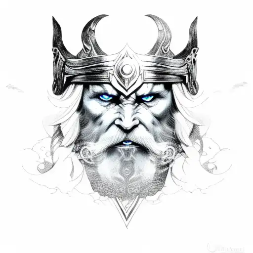 Odin Face With Smoke Out Of Eye