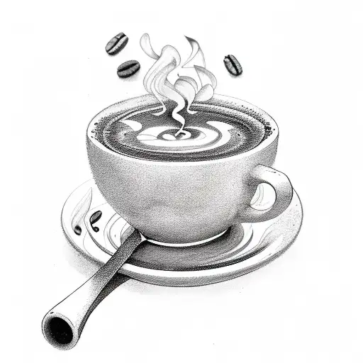 A Steaming Cup Of Coffee With Musical Notes Swirling Around It