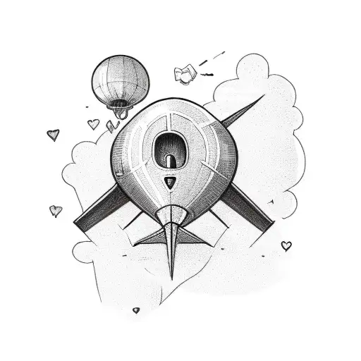 Heart Connected To An Airplane And An Anchorin The Bottom