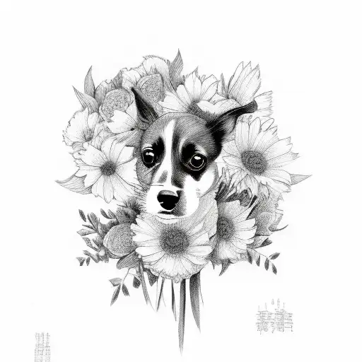 Flowers With Dog